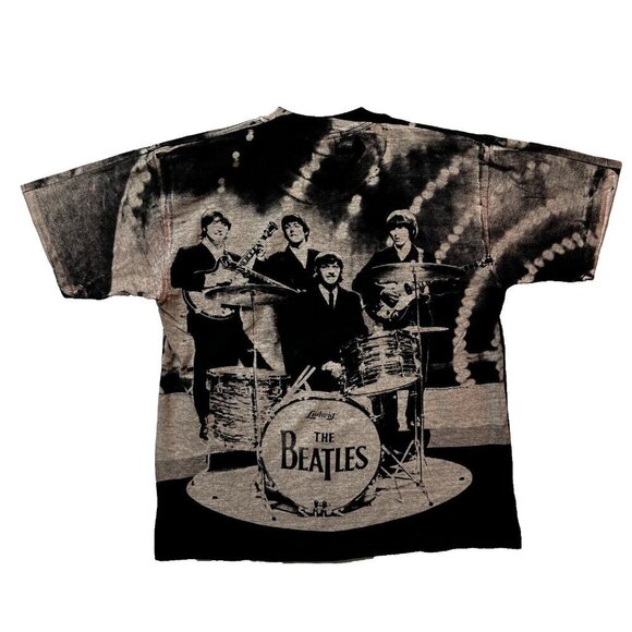 Vintage The Beatles All Over Print Shirt XL Apple Corps USA Single Stitch 90s - Picture 2 of 10